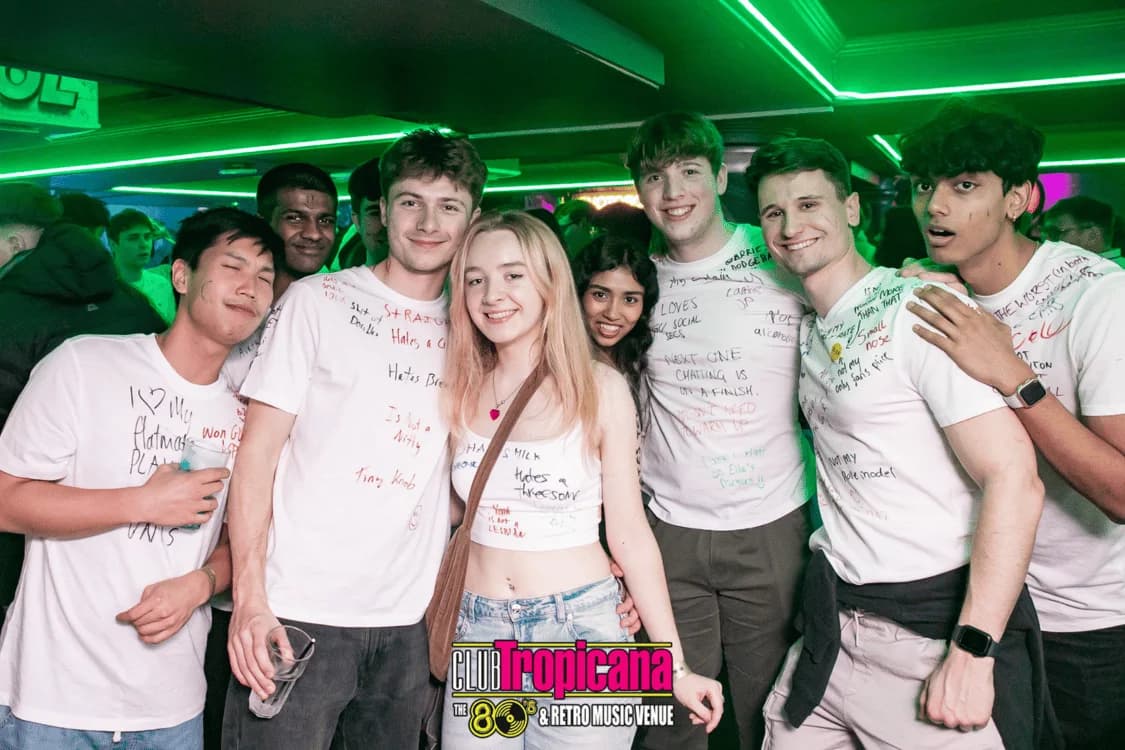 Group celebration with friends at Club Tropicana Aberdeen