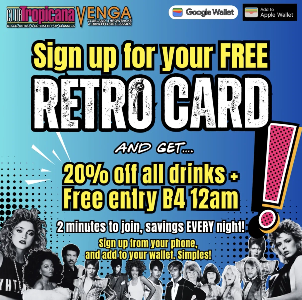 Tropicana & Venga Aberdeen Retro Card